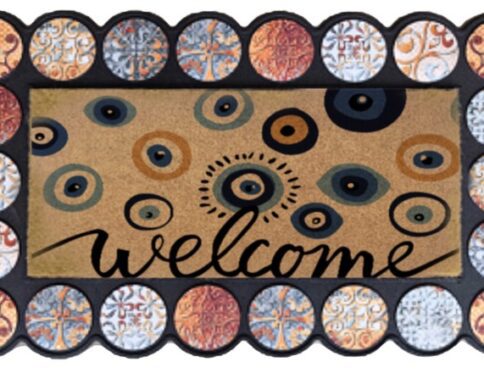 ΠΑΤΑΚΙ ΧΟΡΤΟΥ ΜΕ ΠΛΑΙΣΙΟ ΣΧΕΔΙΟ WELCOME 45x75CM Νο8906-FYZ-008