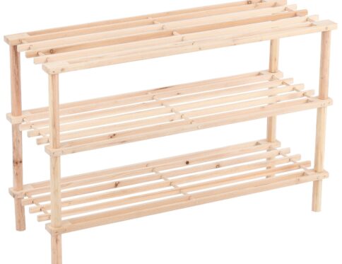 ΠΑΠΟΥΤΣΟΘΗΚΗ ΞΥΛΙΝΗ ΜΕ 3 ΡΑΦΙΑ WR4854-3 74×26,5x49cm VIOSARP