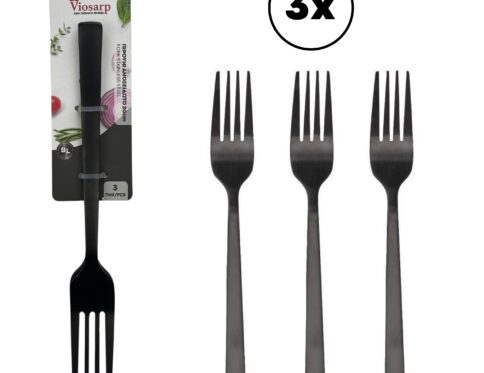 ΠΙΡΟΥΝΙ ΑΝΟΞΕΙΔΩΤΟ ΣΕΤ 3 ΤΜΧ BLACK LINE KT214012AB-2B 20cm VIOSARP