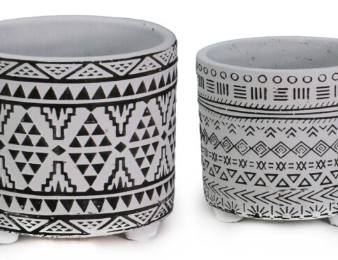 ΓΛΑΣΤΡΑ ΠΡΟΣΦΟΡΑ ΚΕΡΑΜΙΚΗ ΣΧΕΔΙΟ ETHNIC BW 14x14x13cm