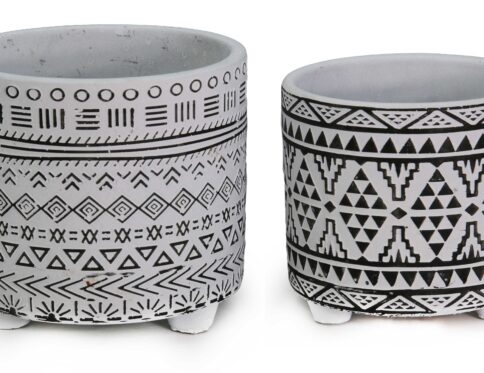 ΓΛΑΣΤΡΑ ΠΡΟΣΦΟΡΑ ΚΕΡΑΜΙΚΗ ΣΧΕΔΙΟ ETHNIC BW 12x12x11cm