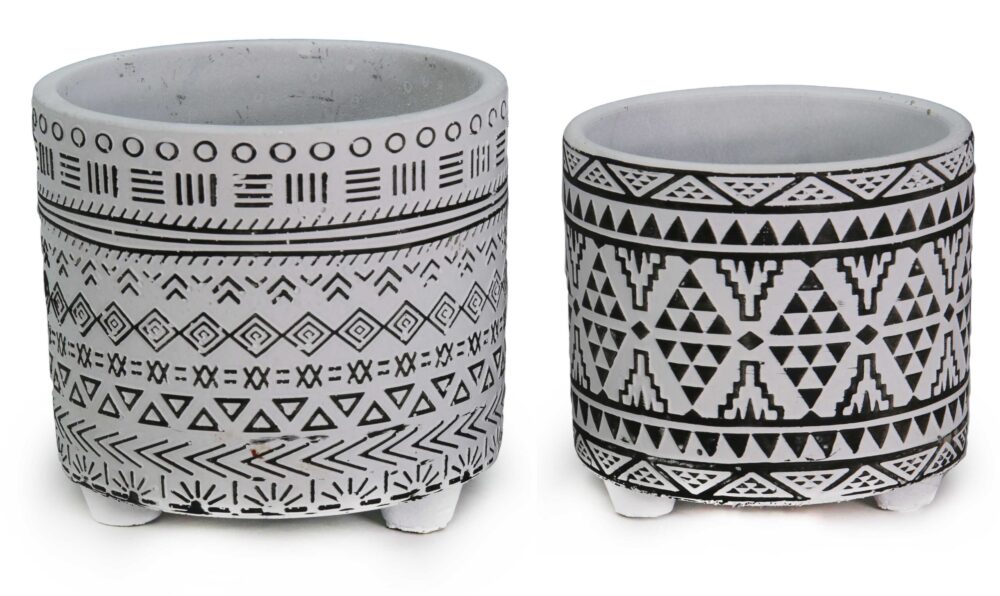 ΓΛΑΣΤΡΑ ΠΡΟΣΦΟΡΑ ΚΕΡΑΜΙΚΗ ΣΧΕΔΙΟ ETHNIC BW 12x12x11cm