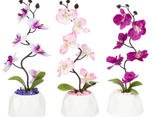 ΤΕΧΝΗΤΟ ΠΡΟΣΦΟΡΑ ΦΥΤΟ ORCHID ΣΕ ΓΛΑΣΤΡΑΚΙ 12x35cm No43515