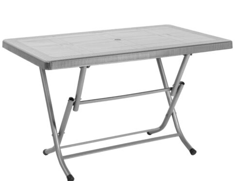 ΤΡΑΠΕΖΙ ΠΛΑΣΤΙΚΟ ΠΤΥΣΣΟΜΕΝΟ ΟΡΘΟΓΩΝΙΟ 70x120cm ΓΚΡΙ-ΚΑΦΕ