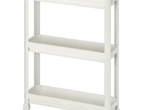 ΤΡΟΛΕΥ SLIM 3 ΘΕΣΕΩΝ ΛΕΥΚΟ ΜΕ ΡΟΔΕΣ No153.OMS.VSK1 71x54x18cmVIOSARP