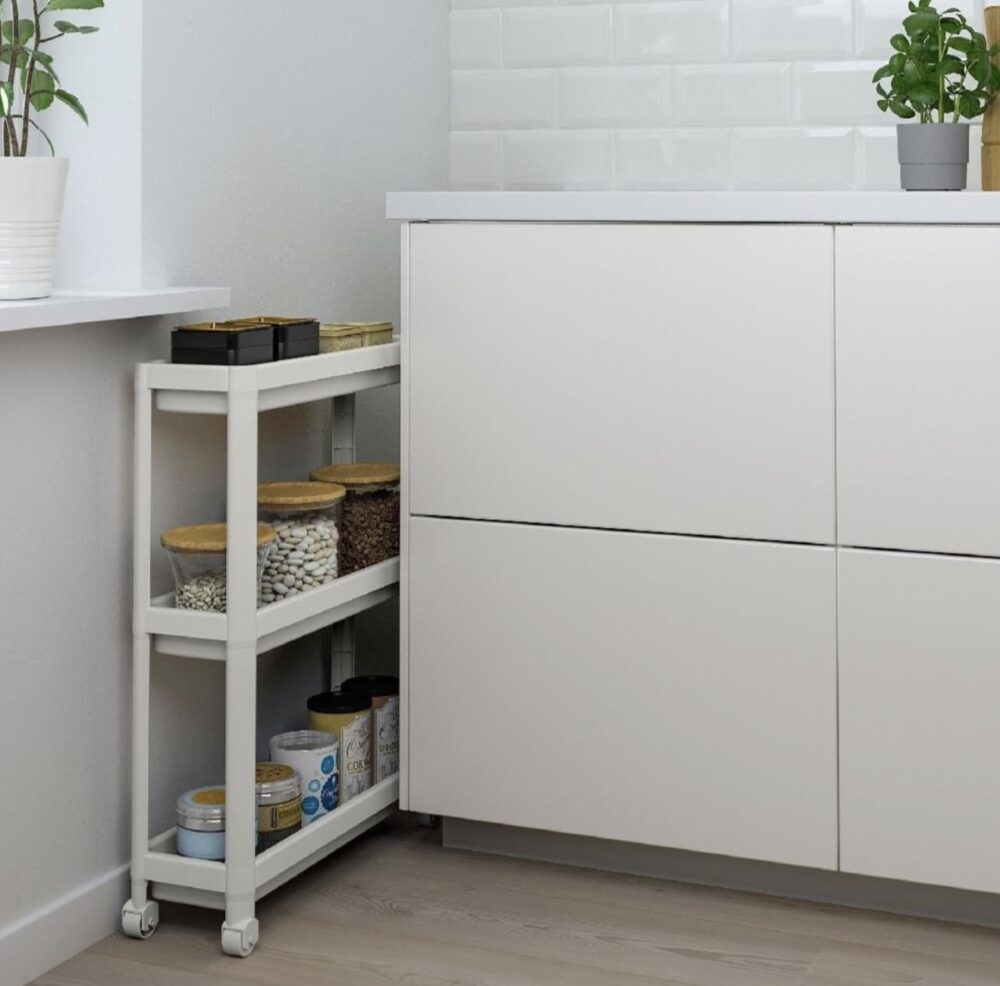 ΤΡΟΛΕΥ SLIM 3 ΘΕΣΕΩΝ ΛΕΥΚΟ ΜΕ ΡΟΔΕΣ No153.OMS.VSK1 71x54x18cmVIOSARP - Image 3