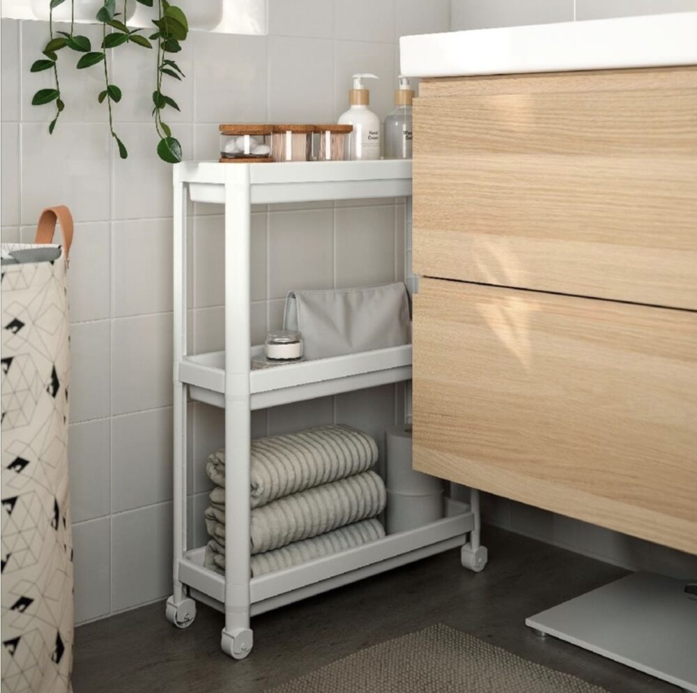 ΤΡΟΛΕΥ SLIM 3 ΘΕΣΕΩΝ ΛΕΥΚΟ ΜΕ ΡΟΔΕΣ No153.OMS.VSK1 71x54x18cmVIOSARP - Image 5